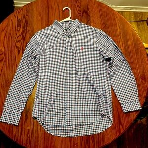 Men’s Ralph Lauren soft cotton casual shirt. Blue, white, green and pink.